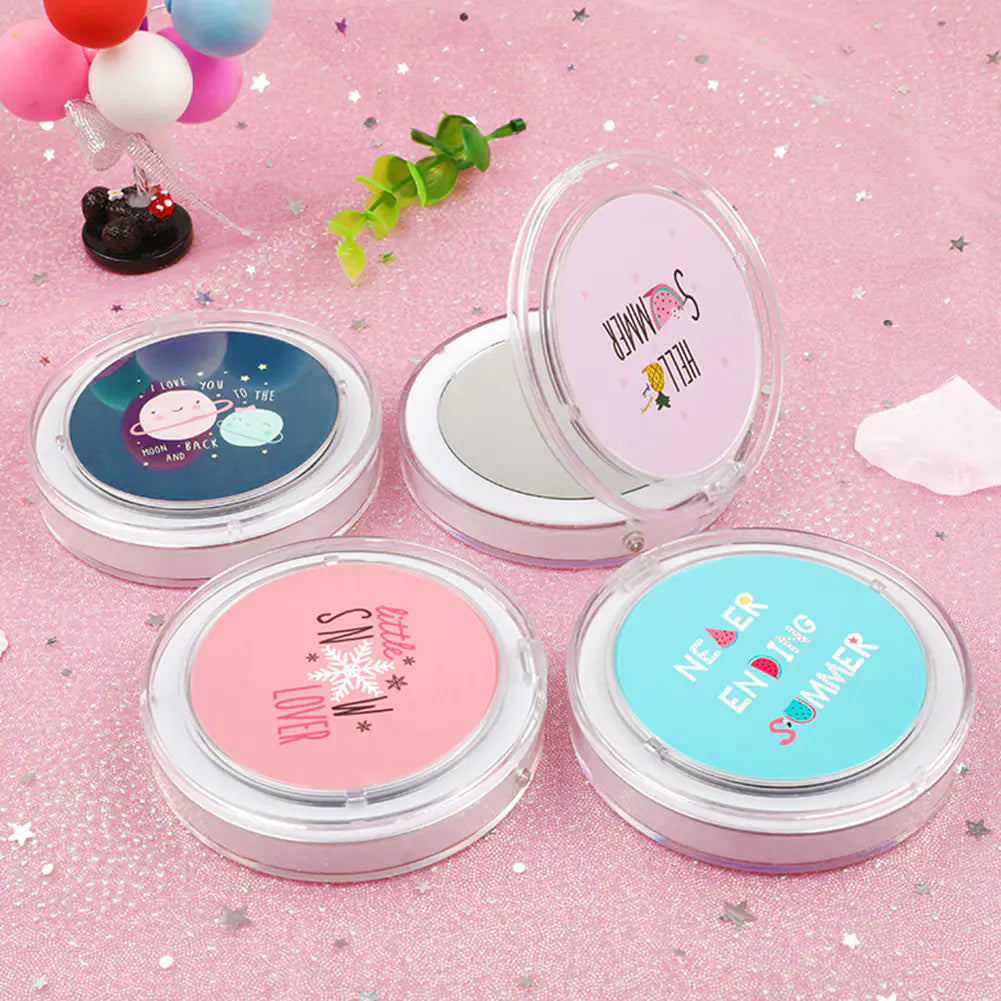 Mini Round Makeup Mirror with LED Light (Portable)