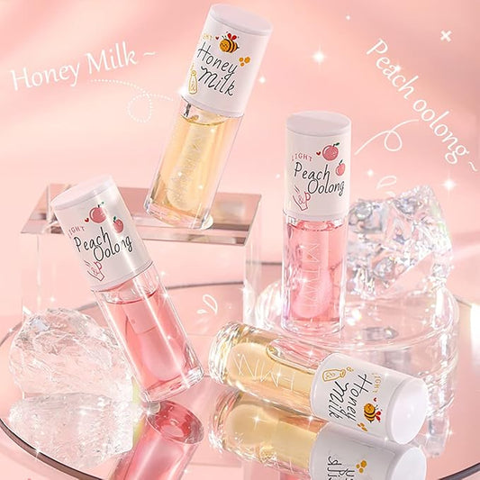2 PCS Hydrating Clear Lip Oil (Jelly Honey Lip Gloss)