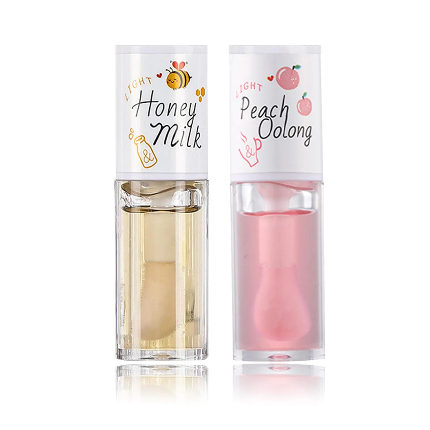 2 PCS Hydrating Clear Lip Oil (Jelly Honey Lip Gloss)